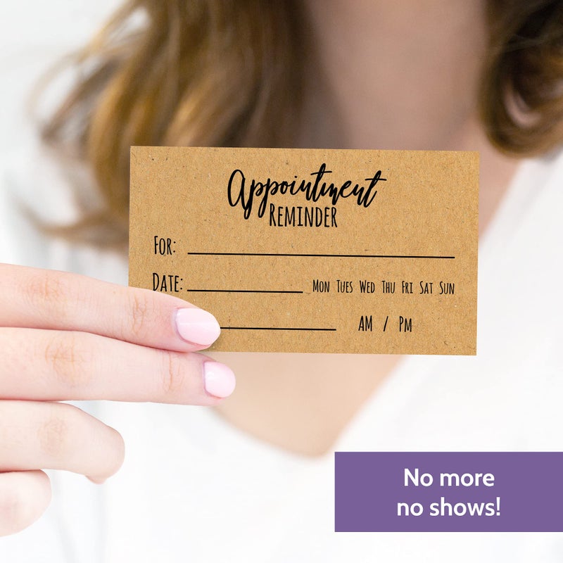 T MARIE 200 Appointment Reminder Cards - Kraft Style for Business, Hair Salon, Dental Office, Massage Therapist, Grooming, Hairdresser, Medical Doctors and More - Bulk Pack of Your Next Appointment Cards â€¦ - Image 4